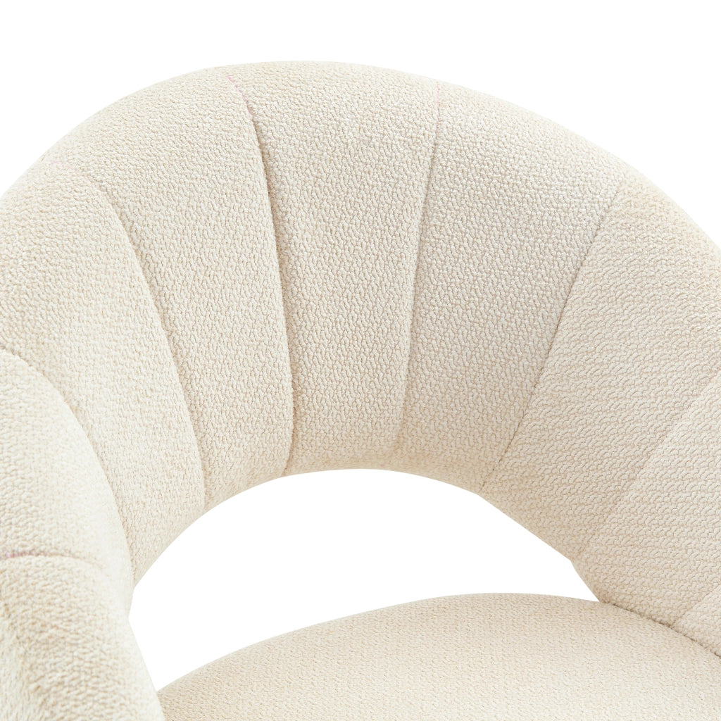 SEDIA Girevole 360° Set da 2 pezzi Tessuto bianco Legno massello 84 cm