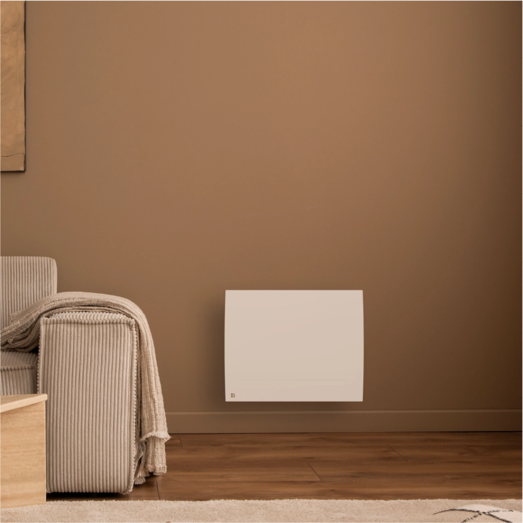 Radiatore elettrico fisso connesso WIFI con inerzia ceramica a secco 1000W LESSO CONNECT orizzontale bianco