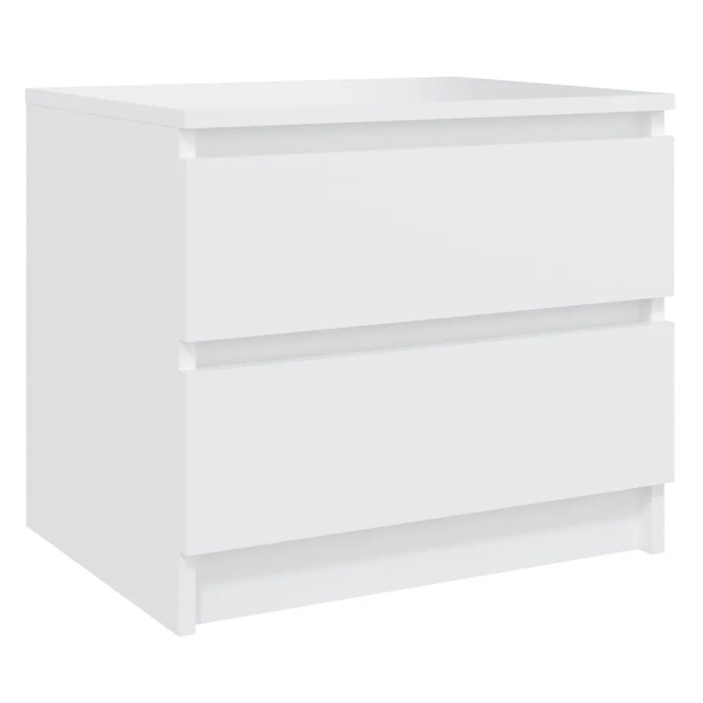 Comodini 2 pz Bianchi 50x39x43,5 cm in Legno Multistrato 806194