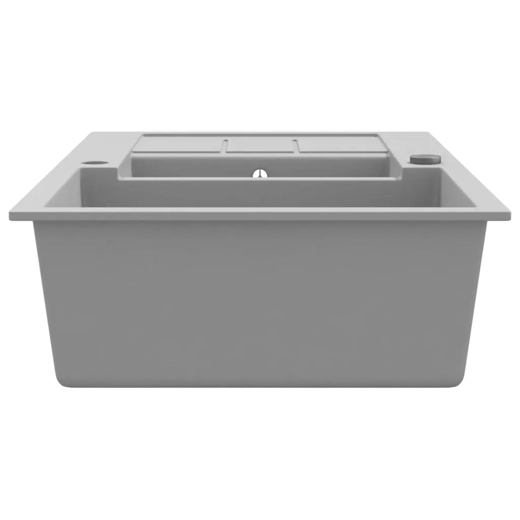 Lavello da Cucina in Granito Vasca Doppia-Lavandino-Lavabo Grigio