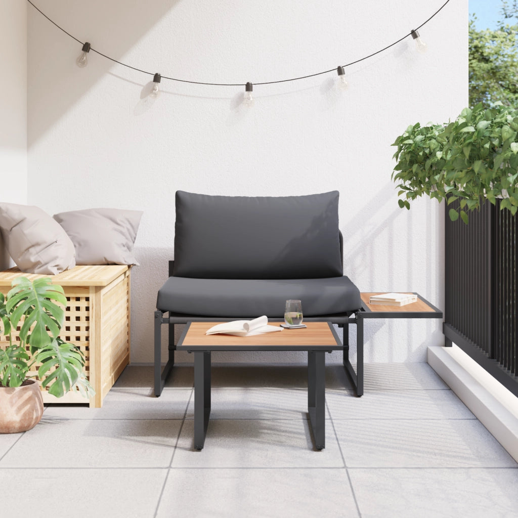 Set di divani da giardino a 2 pezzi con cuscini antracite per un singolo