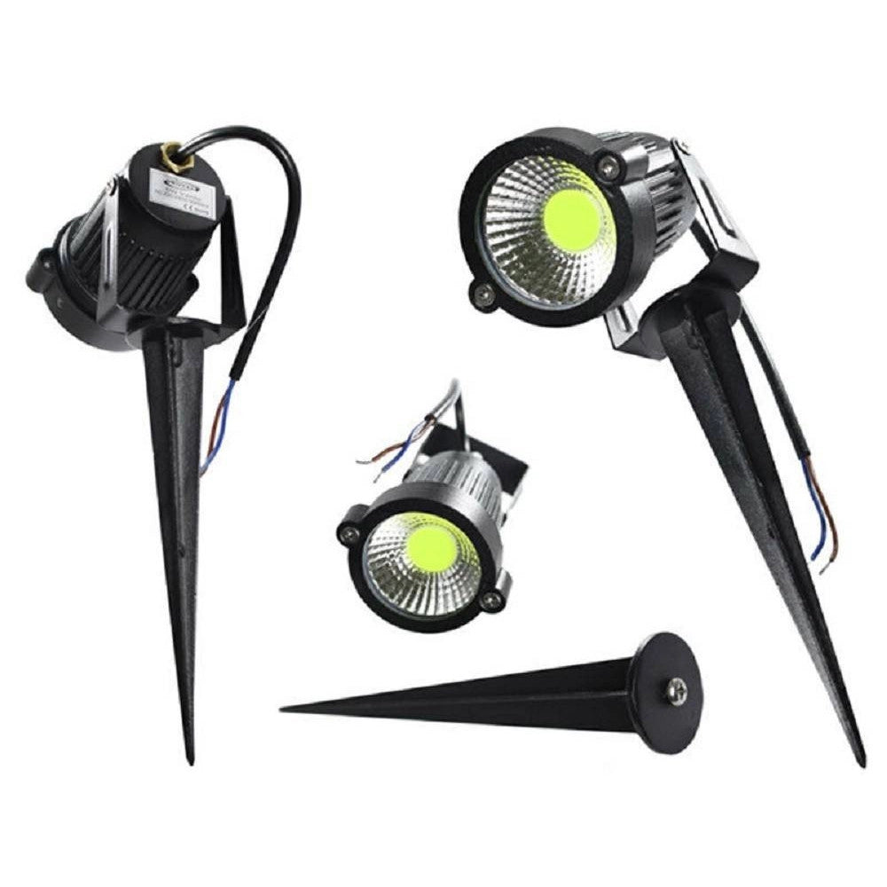 Trade Shop - Faretto Led Cob 5 W Picchetto Esterno Giardino Es06 Luce 4000k 6500k 3000k Verde - -verde      -