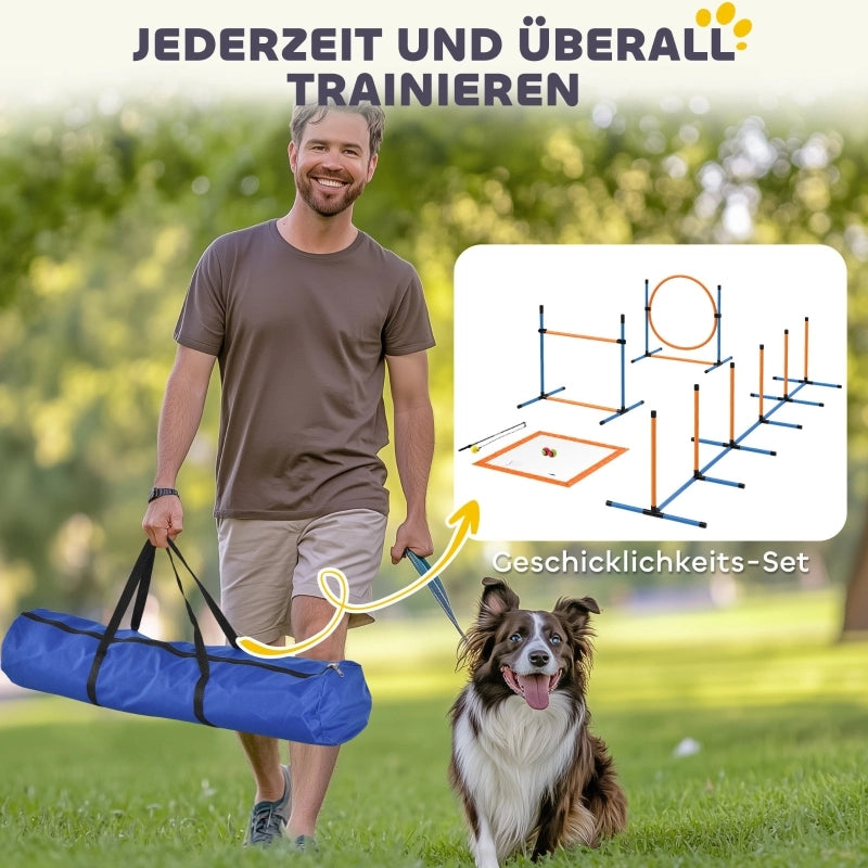 Set di agilit¨¤ per cani, 7 pezzi: attrezzatura per l'addestramento dei cani, set di ostacoli per giochi e allenamento