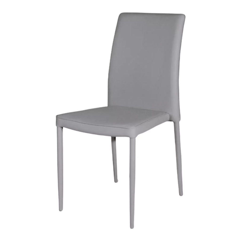 Set 4 sedie moderne in ecopelle grigio chiaro con struttura in metallo (712) - Mobili 2G