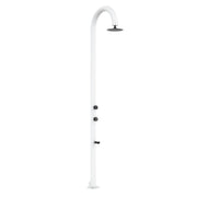Doccia da Giardino in Alluminio con Soffione e Lavapiedi Sined Luna Alu Bianco
