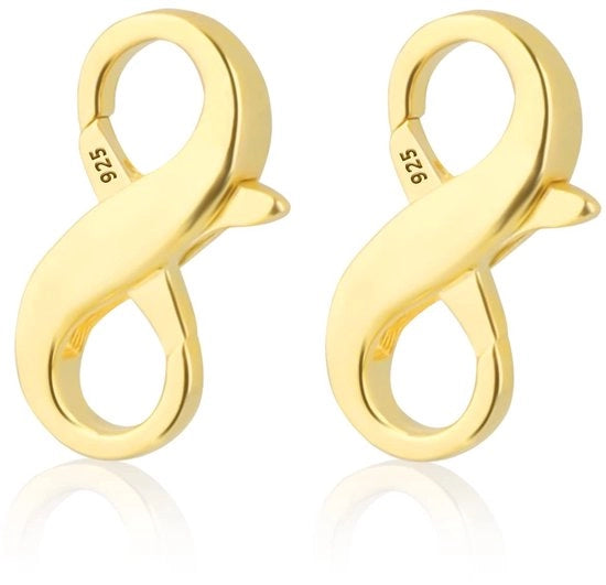 Connettori per gioielli a doppia apertura in argento sterling 925 - chiusura dorata - 2 pezzi - ideali per DIY - connettori per gioielli