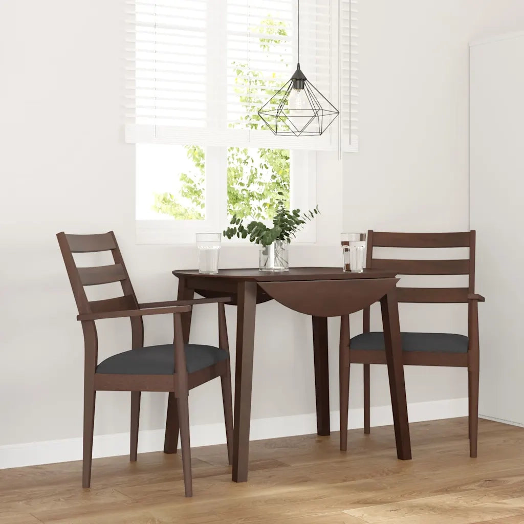 vidaXL Sedie da Pranzo con Cuscini 2pz Marrone Legno Massello di Hevea