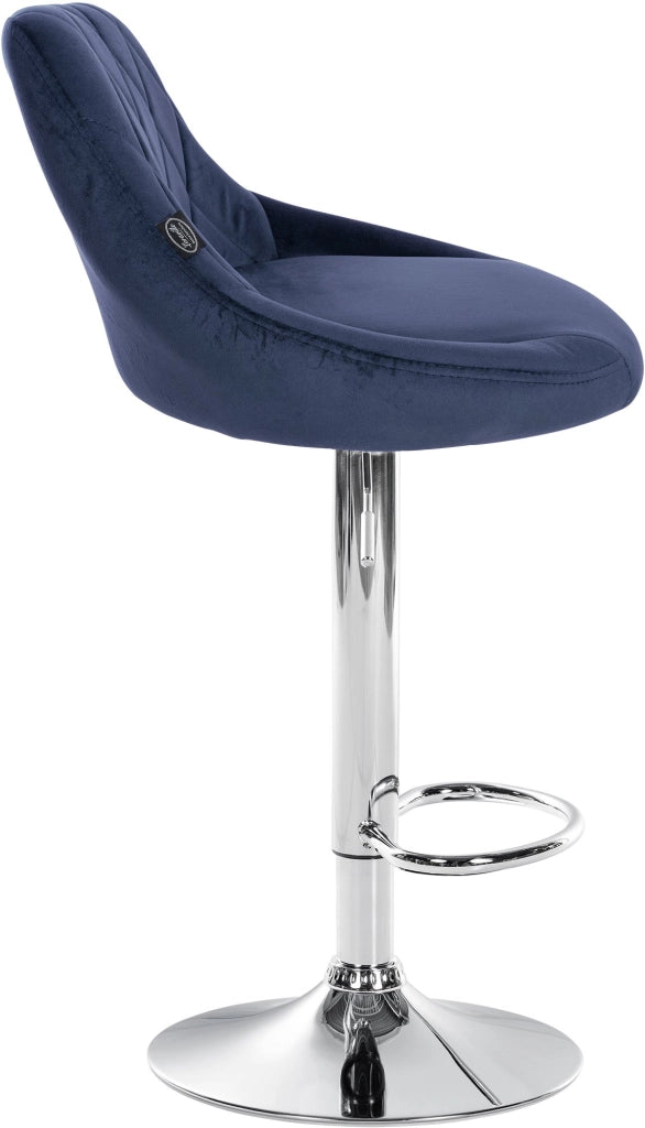 2er Set Barhocker Lazio Samt chrom