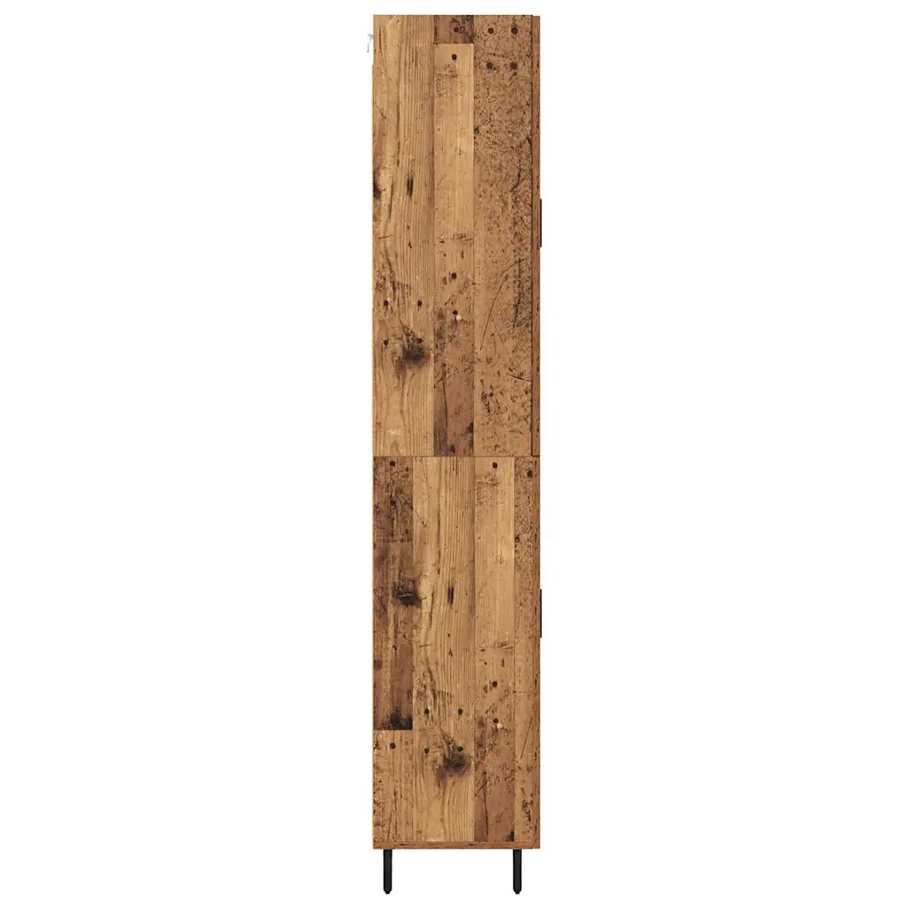 Credenza 2 pcs Legno vecchio Legno Stratificato e Vetro 3415770