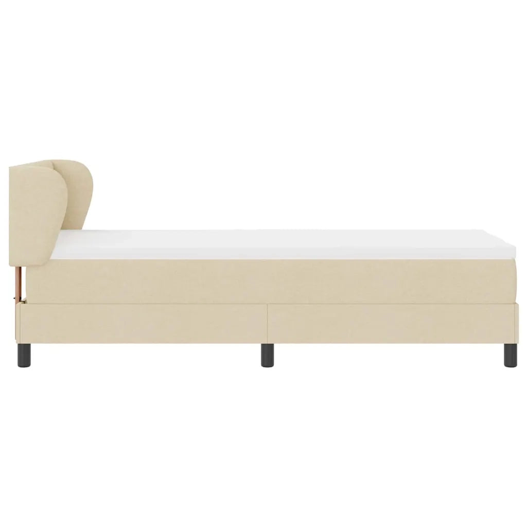 Letto a molle con materasso Crema 80 x 200 cm Tessuto 3340057