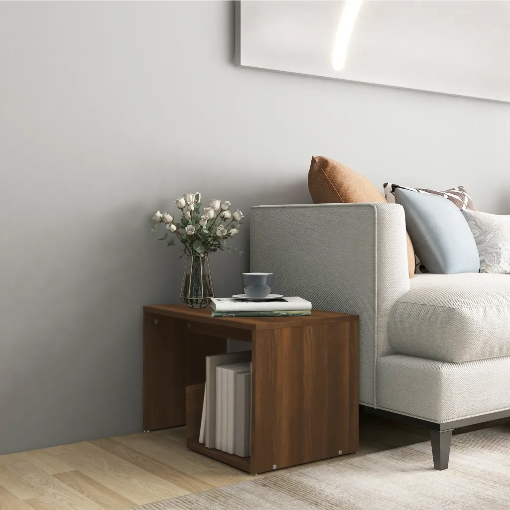 Tavolino | Tavolo laterale Rovere Marrone 59x36x38 cm in Legno Multistrato