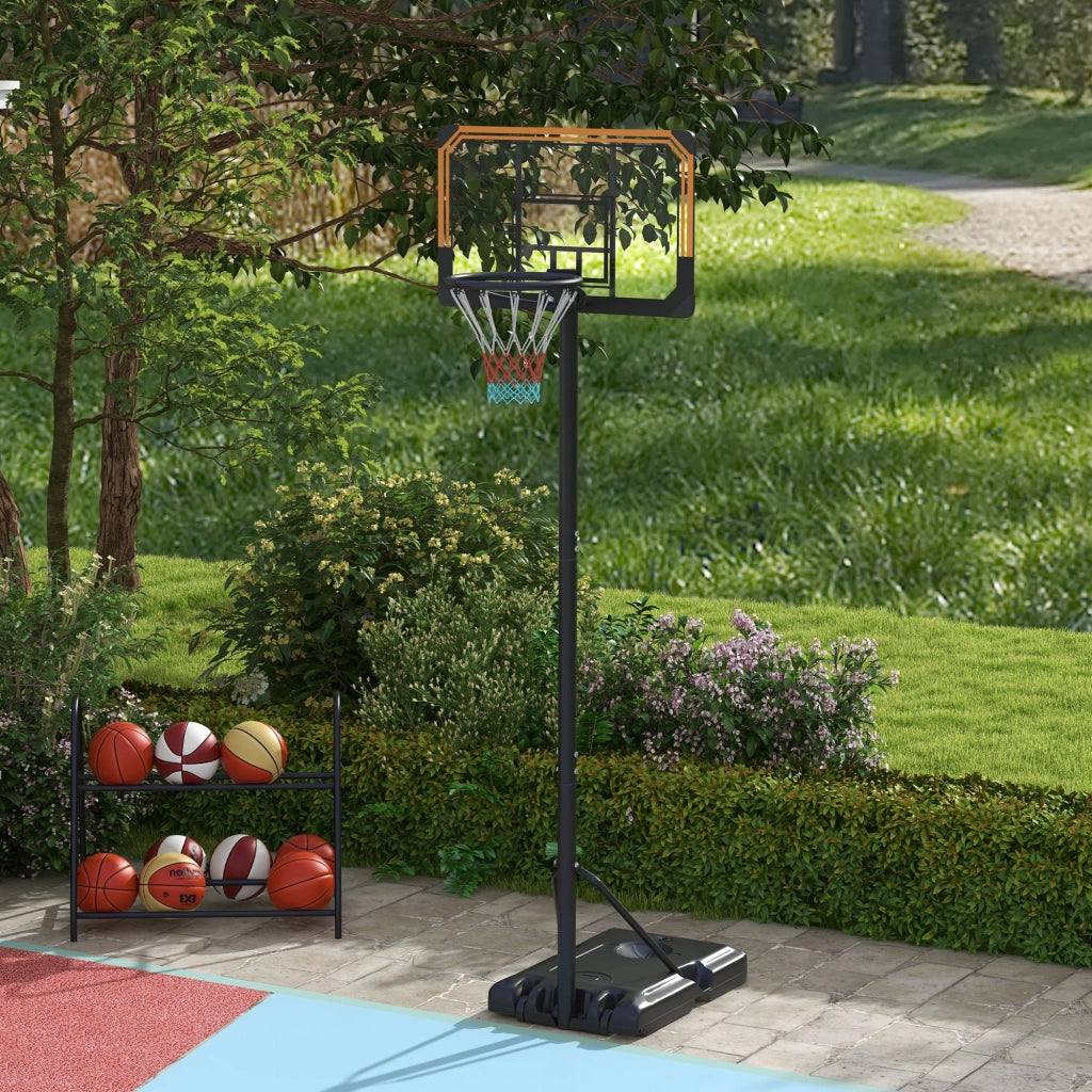 Canestro da Basket Regolabile in Altezza ¨C zephmum ¨C Grigio 182-213 cm