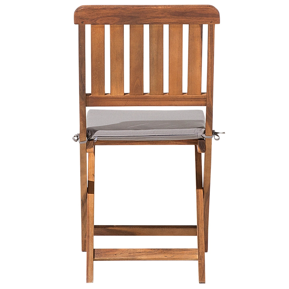 Set da pranzo da giardino Sedie pieghevoli in legno di acacia con cuscini 6 posti 140 x 75 cm
