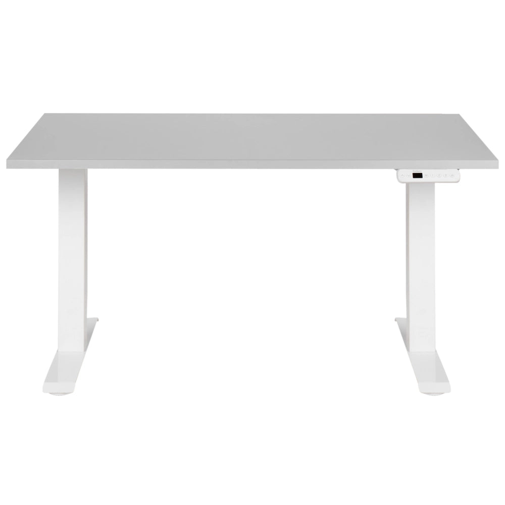 Scrivania regolabile in altezza elettricamente grigio e bianco 120 x 72 cm Struttura in acciaio verniciato a polvere