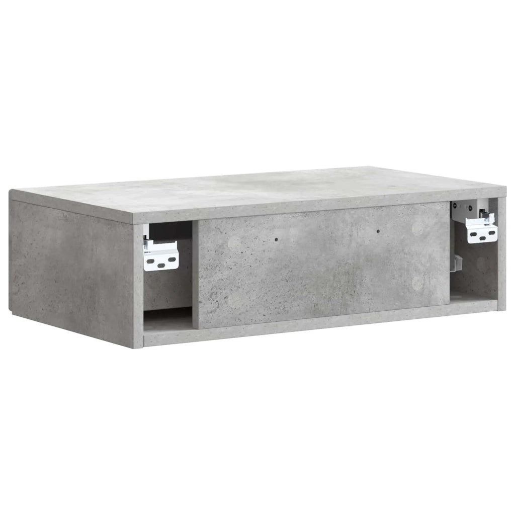 Tavolino da Parete Laterale Grigio Cemento 59 x 34,5 x 17 cm