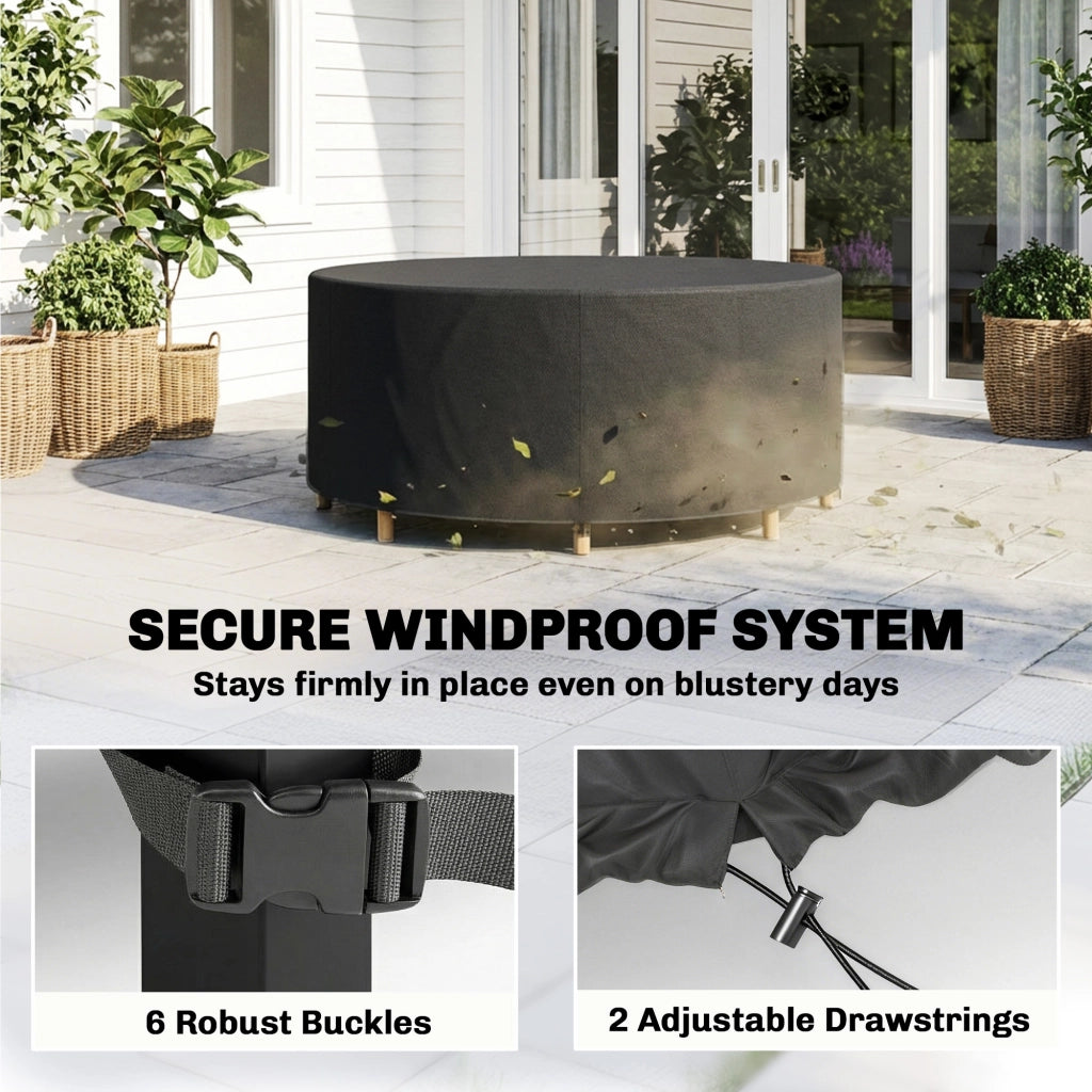 Copertura per Mobili da Giardino Invernale Impermeabile Anti-UV ¨C zephmum ¨C 214x70 cm Nero