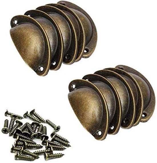 Maniglia a Retro Shell Forma - Maniglia in Metallo - Design Antico - 10 Pezzi - Acciaio Duraturo - Decorazione Elegante - Maniglia a Mano