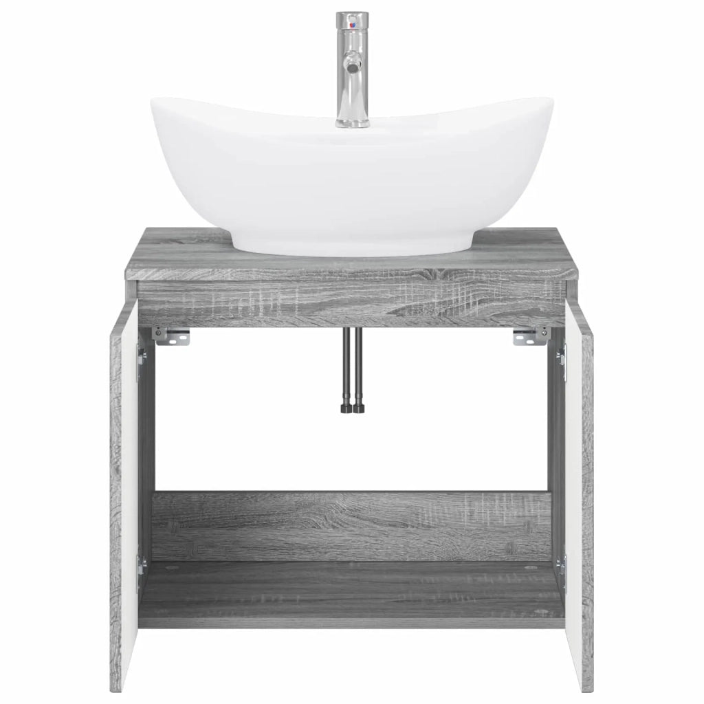 Set di mobili per il bagno Sonoma grigio Legno ingegnerizzato 3404346