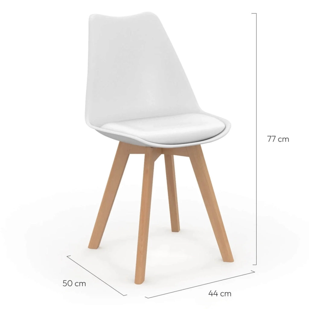 IDMarket - Set di 6 sedie scandinave SARA, mix di rosa pastello x2, grigio chiaro x2 e bianco x2