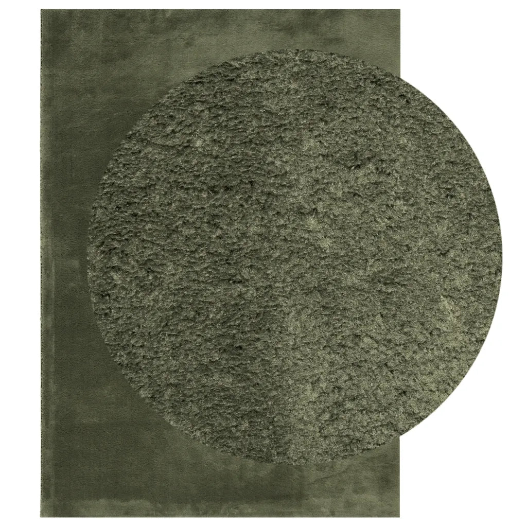 Tappeto Pelo Corto HUARTE Morbido Lavabile Verde Bosco 375096