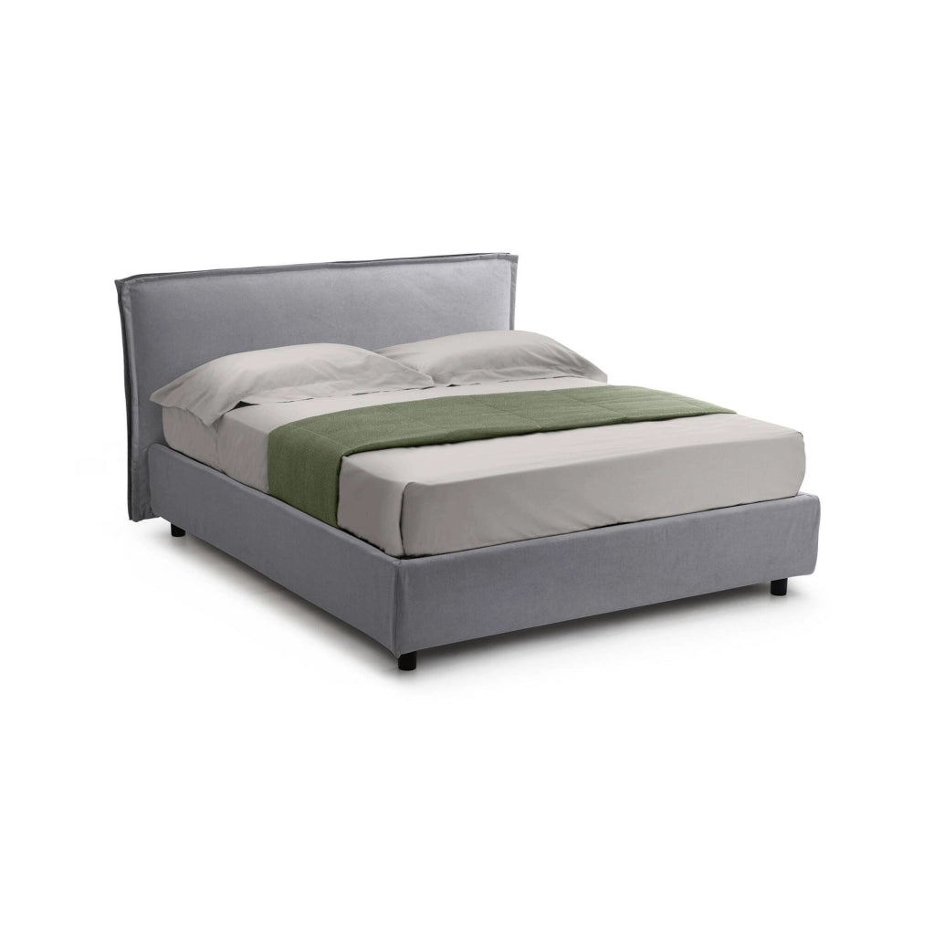 Bronte, Letto Alla Francese Sfoderabile Made in Italy, Grigio