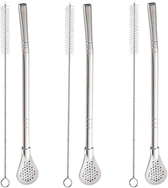 Manubrio in Acciaio Inox per Frullatori Smoothie Milkshake Caffè Cocktail - Set da 6