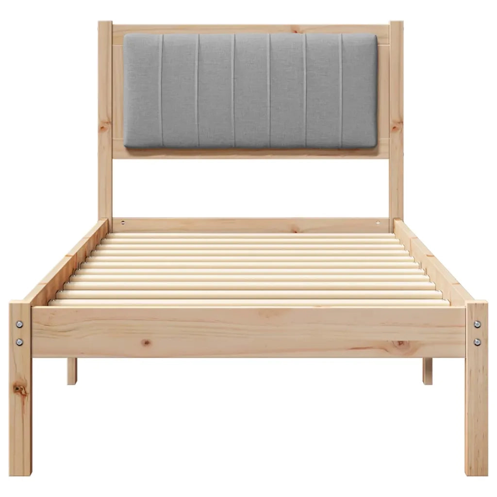 Letto con Testiera Rivestita Grigio chiaro 80 x 200 cm 878289