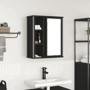 vidaXL Pensile da Bagno con Specchio Rovere Nero 50x21x60 cm