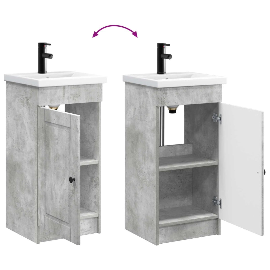 Mobile da bagno con lavabo Grigio Cemento 42 x 40 x 84,5 cm 890057
