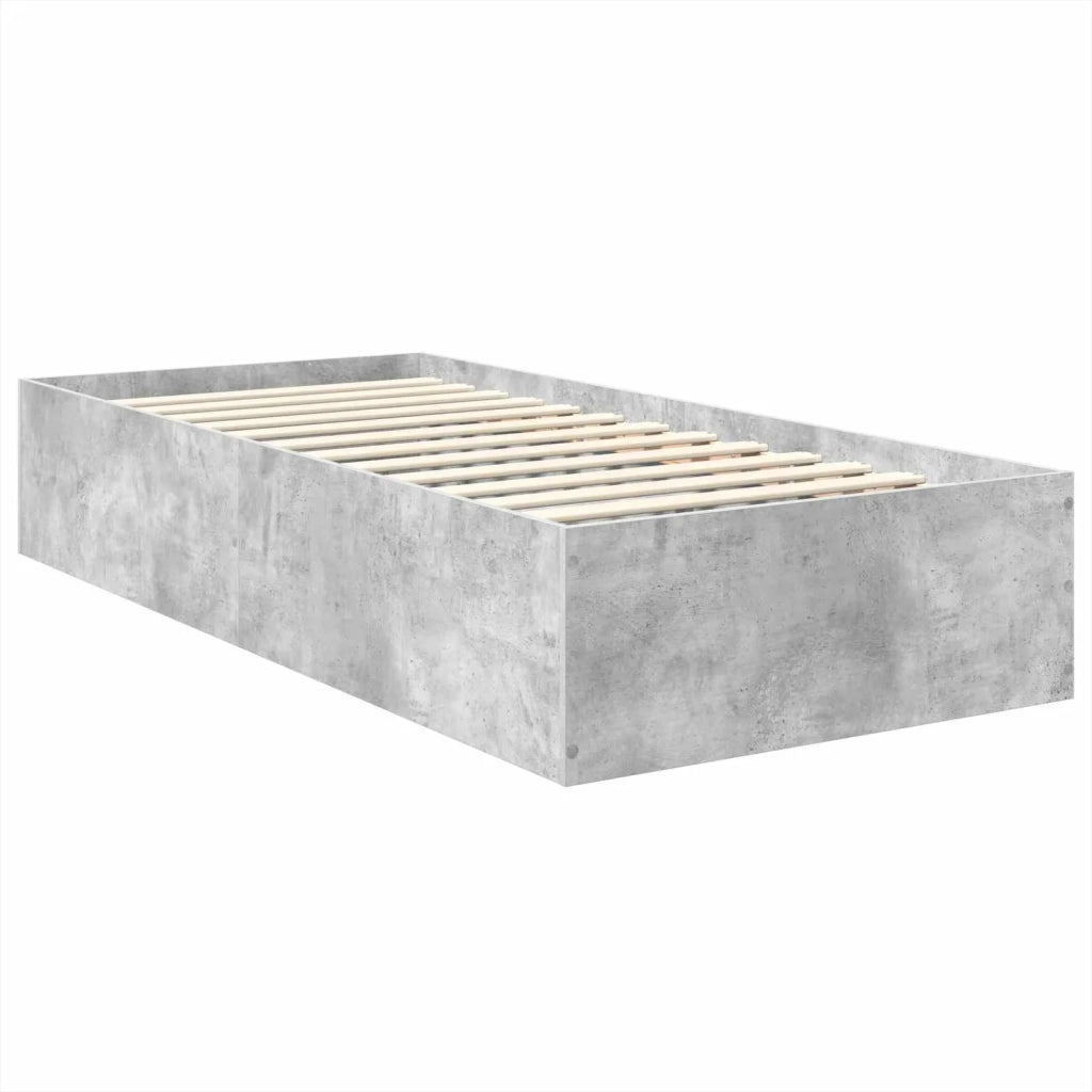 Struttura del letto con testiera Grigio cemento 120 x 200 cm