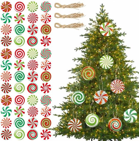 Decorazioni per albero di Natale 48 pezzi - Ornamenti pendenti - Set di mini hanger per Natale - Decorazioni DIY - Decorazioni festive - Artigianato e portachiavi - Decorazioni per Natale