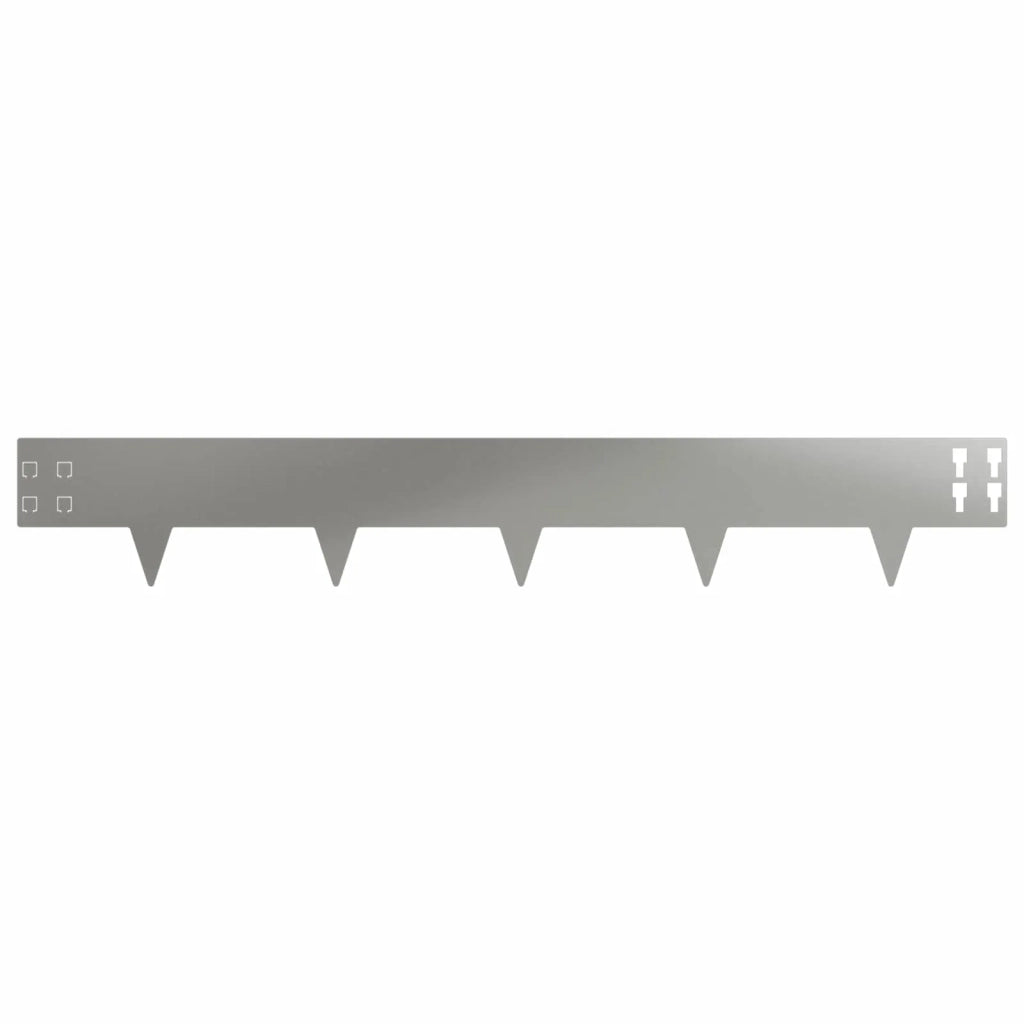 Bordura per Prato 10 pcs 100 x 15 cm Acciaio Argento 8008566