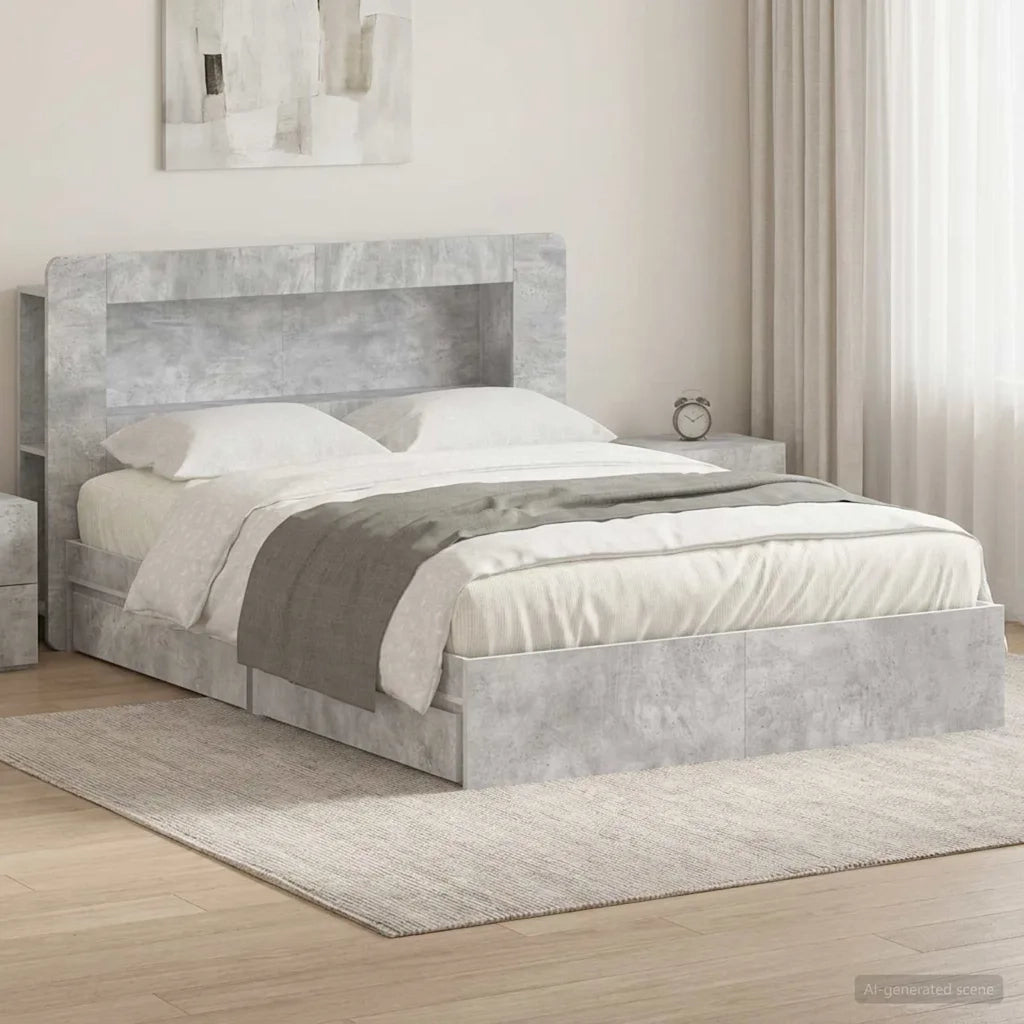 Telaio del letto con storage Grigio Cemento 150 x 200 cm 3433673