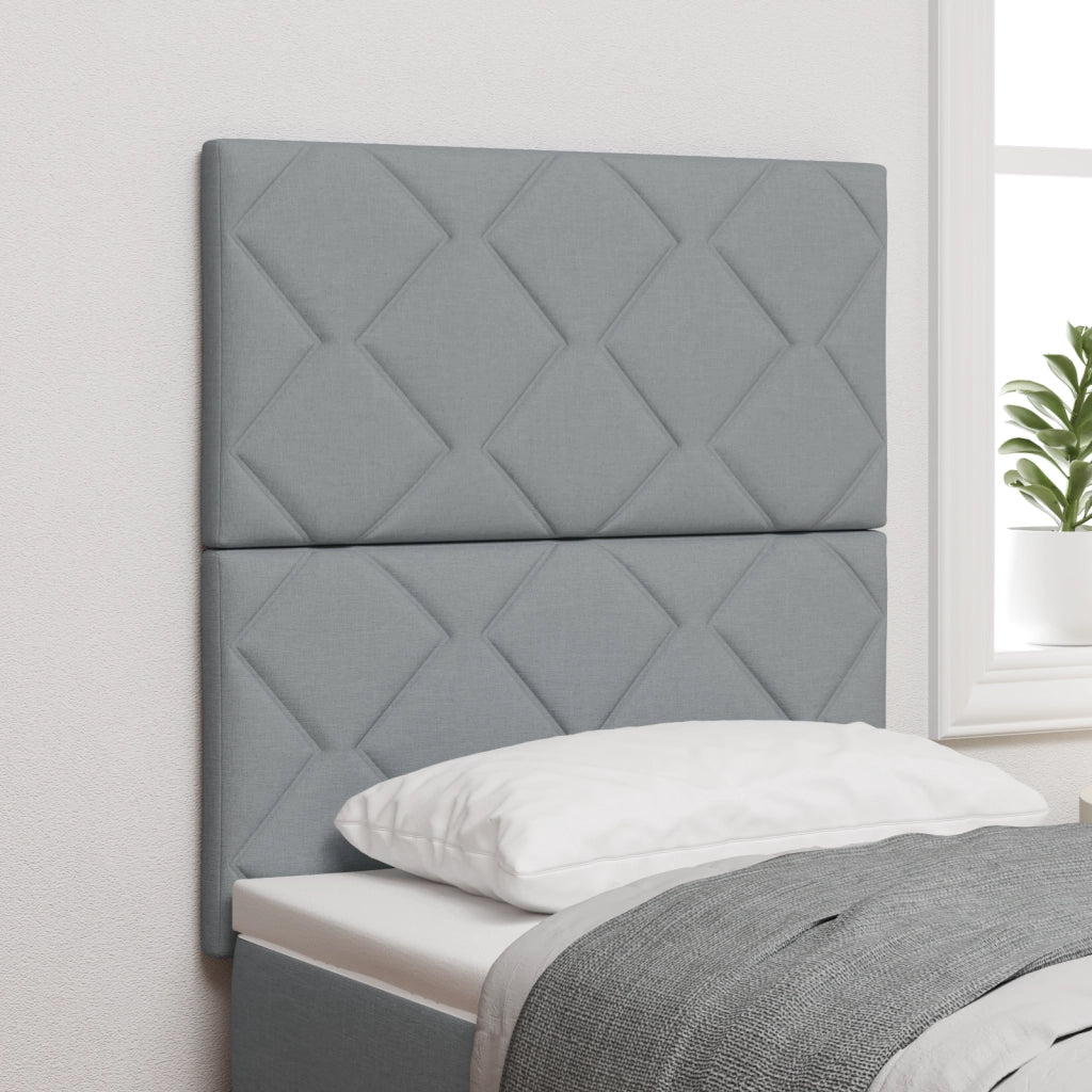 Testata LED  Design a Blocchi di Diamante Grigio Chiaro 80 cm Tessuto