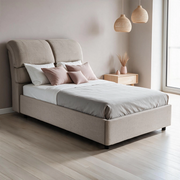 Letto una piazza e mezza contenitore Sofaback in tessuto Aragon tortora 138x222x120H
