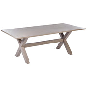 Tavolo da pranzo per esterno con piano a doghe in alluminio grigio 200 x 105 cm rettangolare per esterno moderno industriale