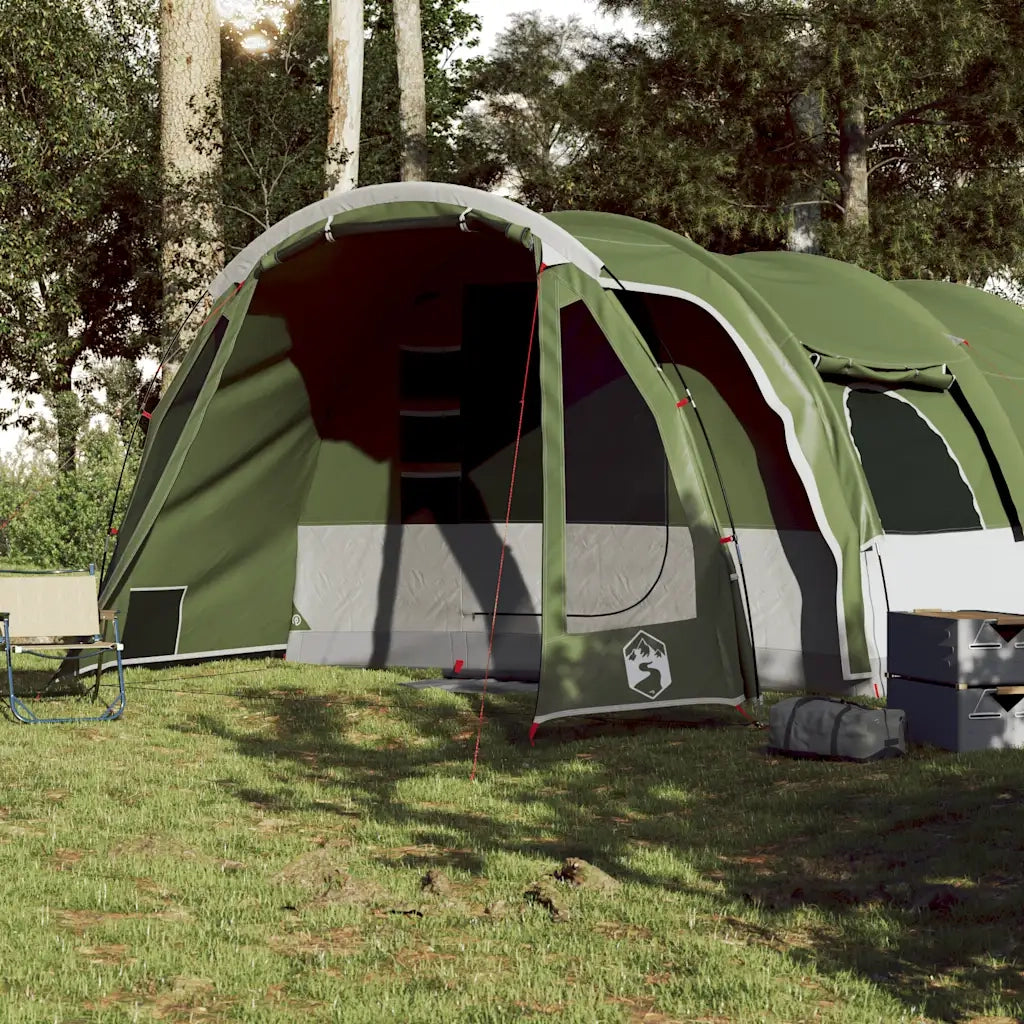 Tenda Familiare a Tunnel per 8 Persone Verde Impermeabile 94734