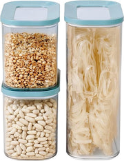 Set di contenitori di stock Modula 3 pezzi Nordic verde - 2 x 1000 ml e 1 x 2000 ml - contenitore di conservazione con coperchio per alimenti secchi - contenitori di conservazione alimentare e scatole di organizzazione