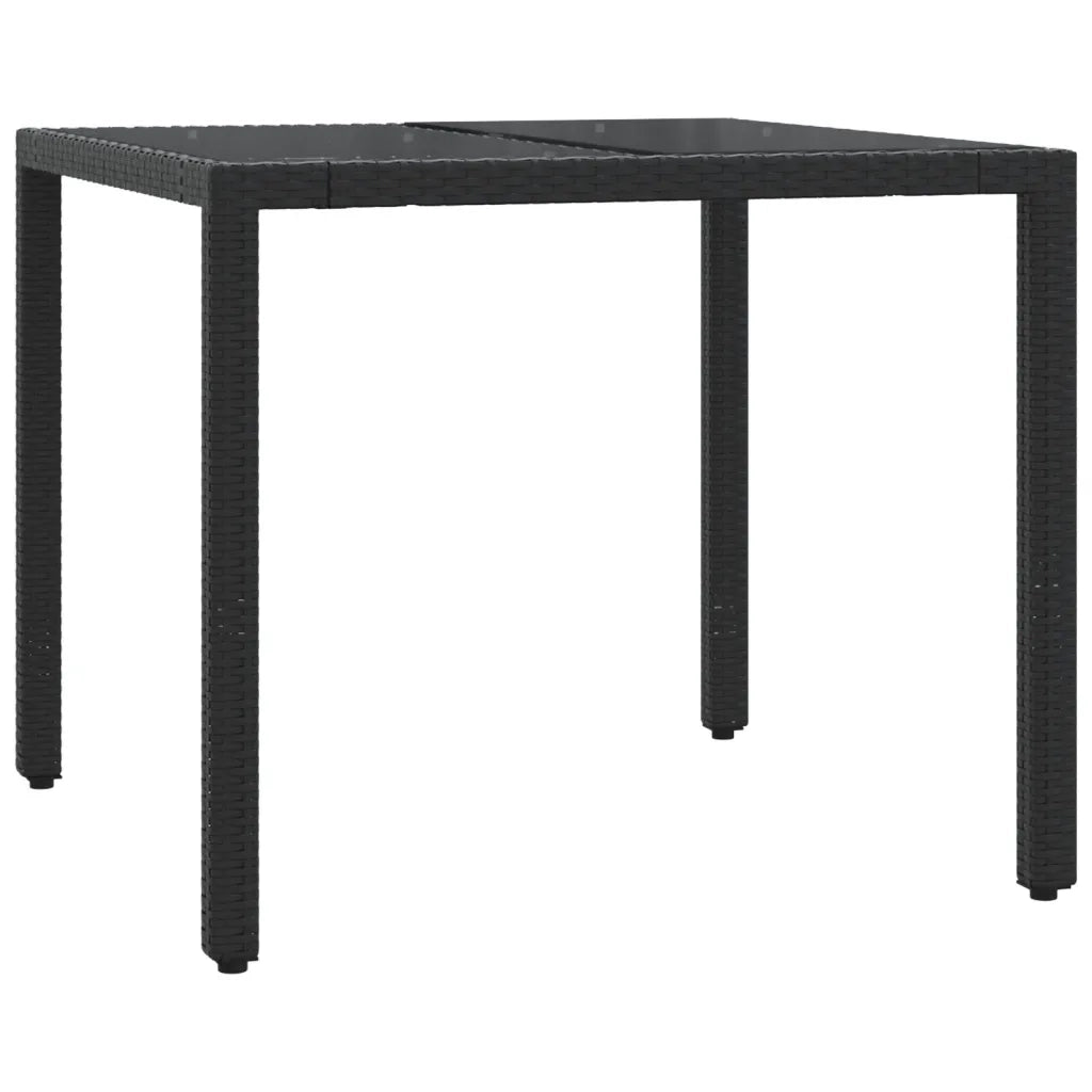 Set da Pranzo da Giardino 5 pz Nero con Cuscini in Polyrattan 3211843
