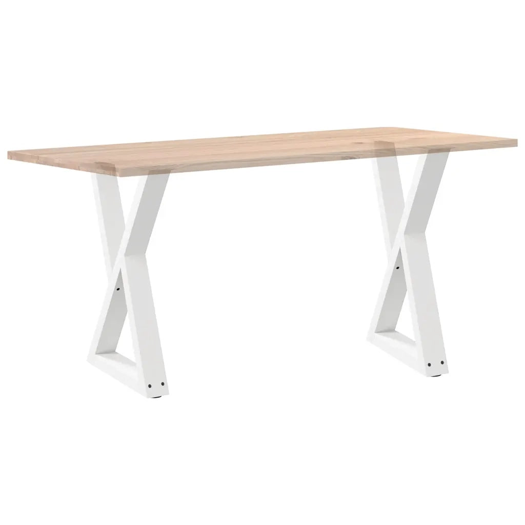 Gambe per tavolo da pranzo 2 pz bianche 50x(72-73,3) cm in acciaio 4012717
