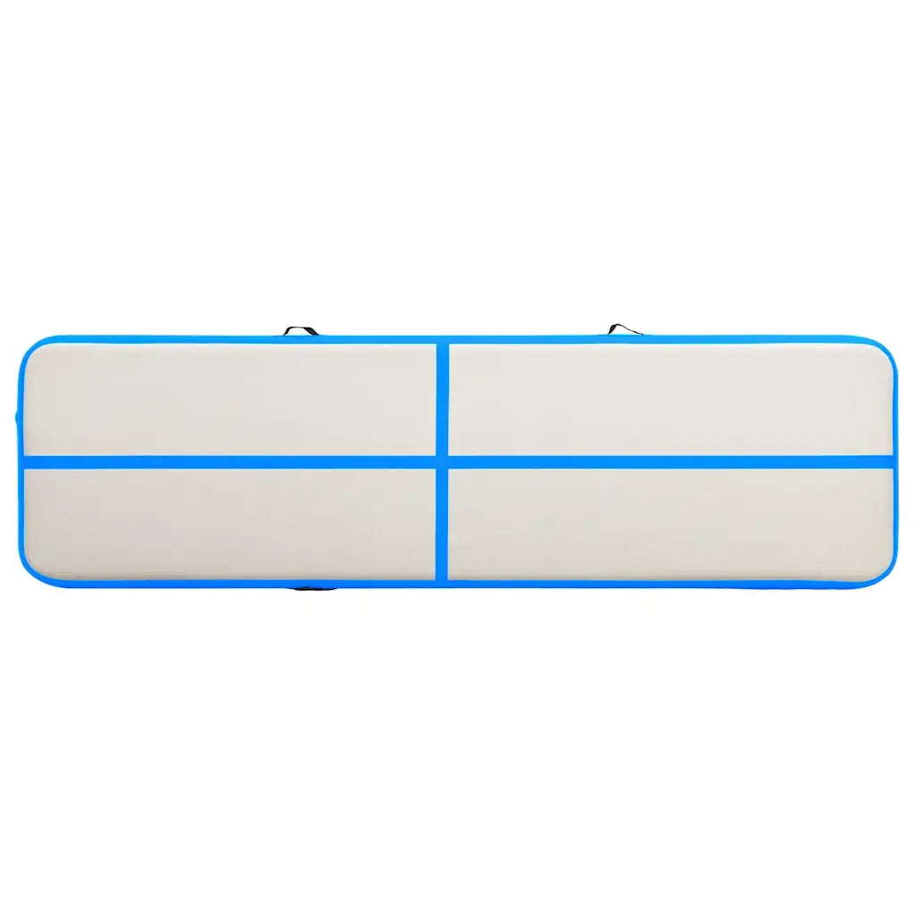 Tappetino Ginnastica Gonfiabile con Pompa 600x100x15cm PVC Blu 92668