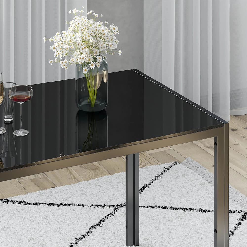 Tavolo da pranzo Grand, Nero, 120 x 70 cm, per l’utilizzo come set da pranzo in cucina o sala da pranzo