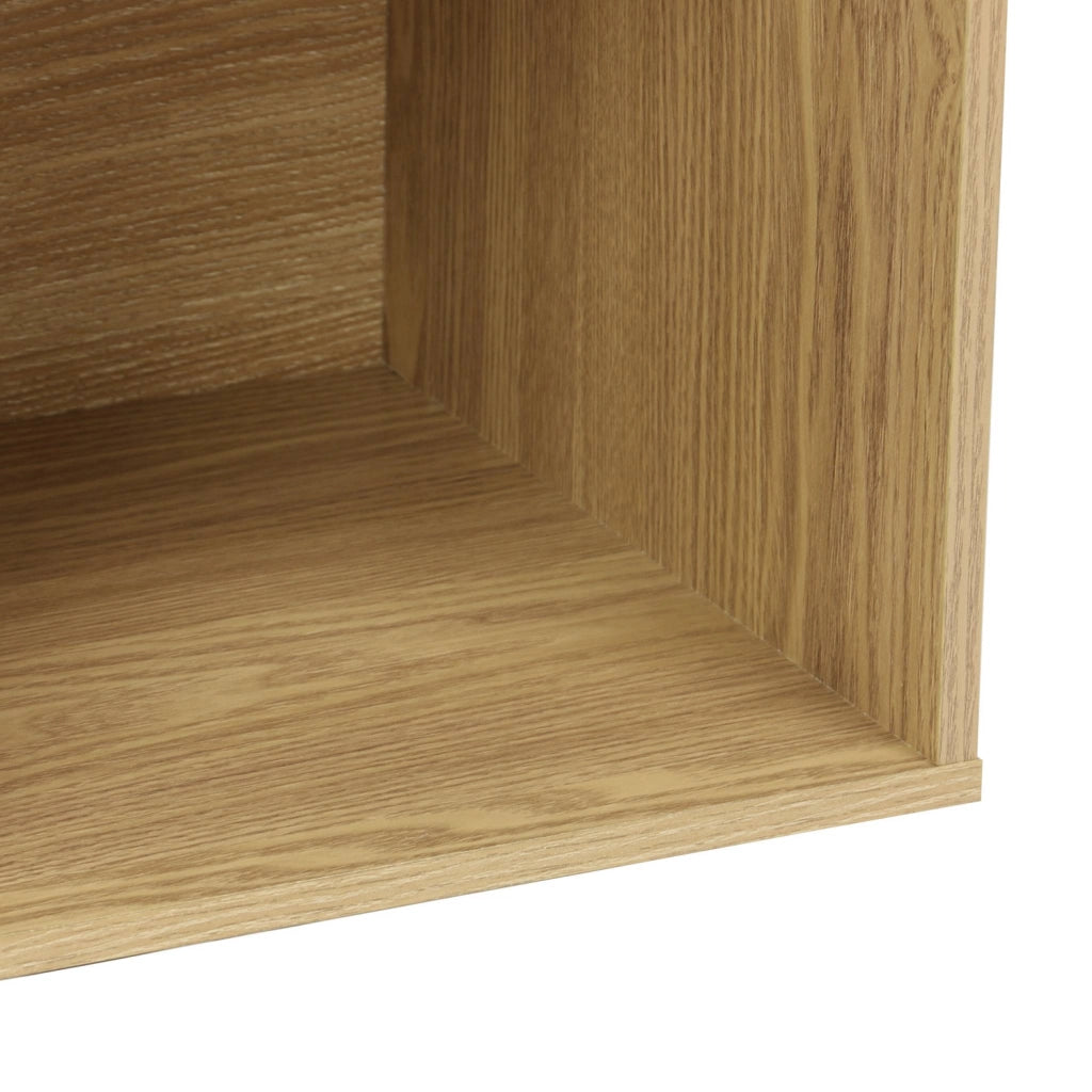 Libreria, modulo di stoccaggio in legno 2 mensole, quercia