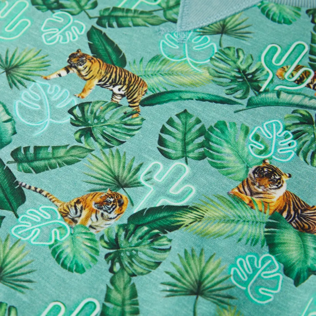 Felpa da Bambino Verde Chiaro Mélange 140 12413