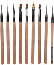 Set di pennelli per nail art 9 pezzi - Design ergonomico - Per geli - Innovativo design - Pennelli per nail art