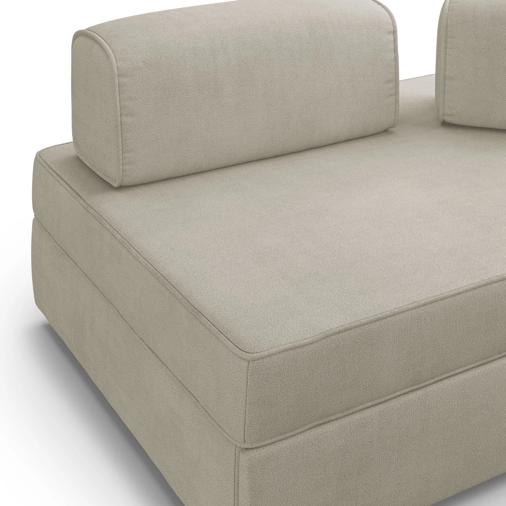 Liberty Divano senza pouf estraibile e schienali movibili in tessuto morbido impermeabile T02 160 cm panna