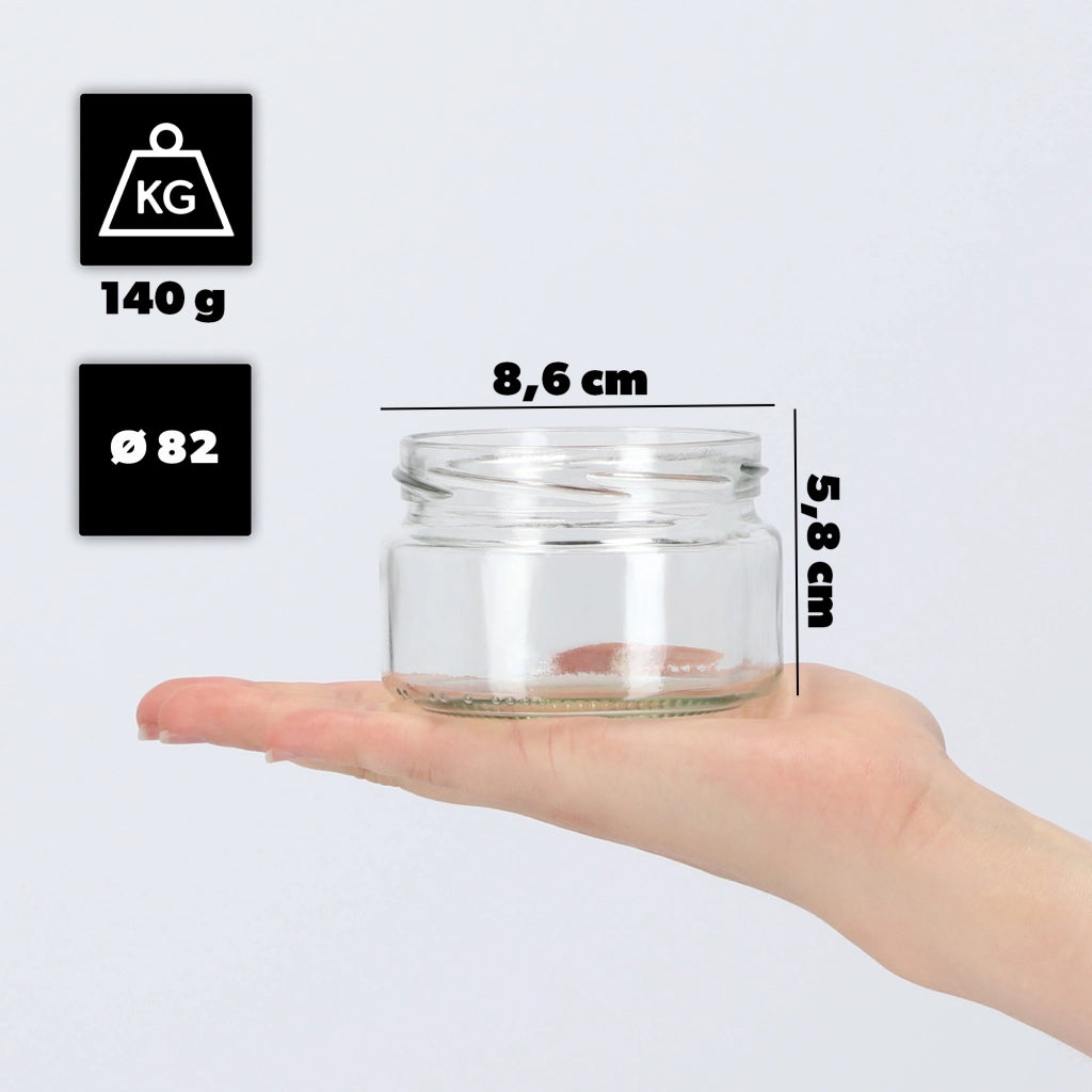 Barattoli per conserve KADAX Denia 250ml 50 pezzi 82mm + coperchio "Haft"