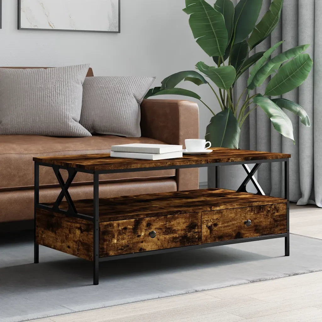 Tavolino da salotto | Tavolino da caff¨¨ | Tavolino da Soggiorno Rovere Fumo 100x51x45 cm Legno Multistrato