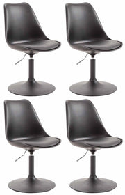 Set di 4 sedie da pranzo Maverick Plastic nero,nero