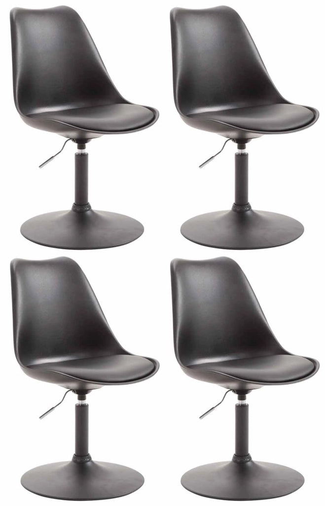 Set di 4 sedie da pranzo Maverick Plastic nero,nero